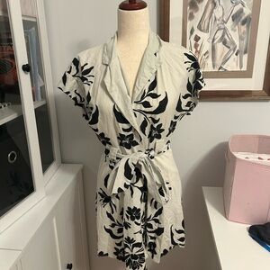 Zara Black and White Floral Dress